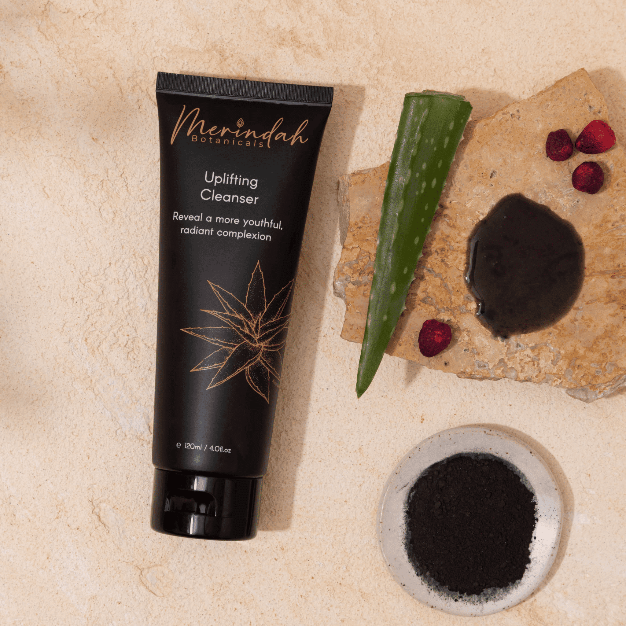 Activated charcoal and Australian botanicals in gentle cleanser for sensitive skin